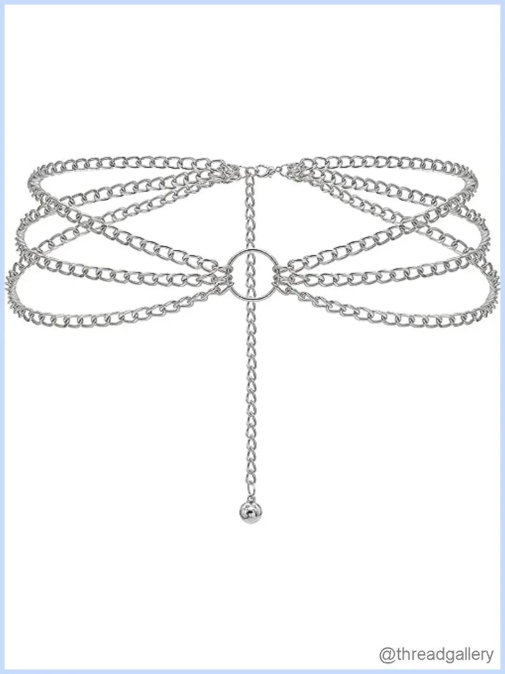 Multi-Layer Alloy Waist Chain Belt Adjustable Lobster Clasp
